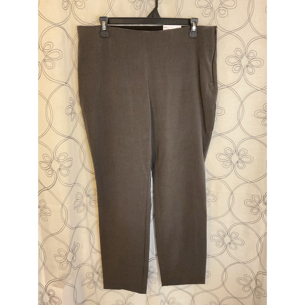 NWT Women's Nine West Skinny Gray Dress Pants Side Zip‎ Size 14